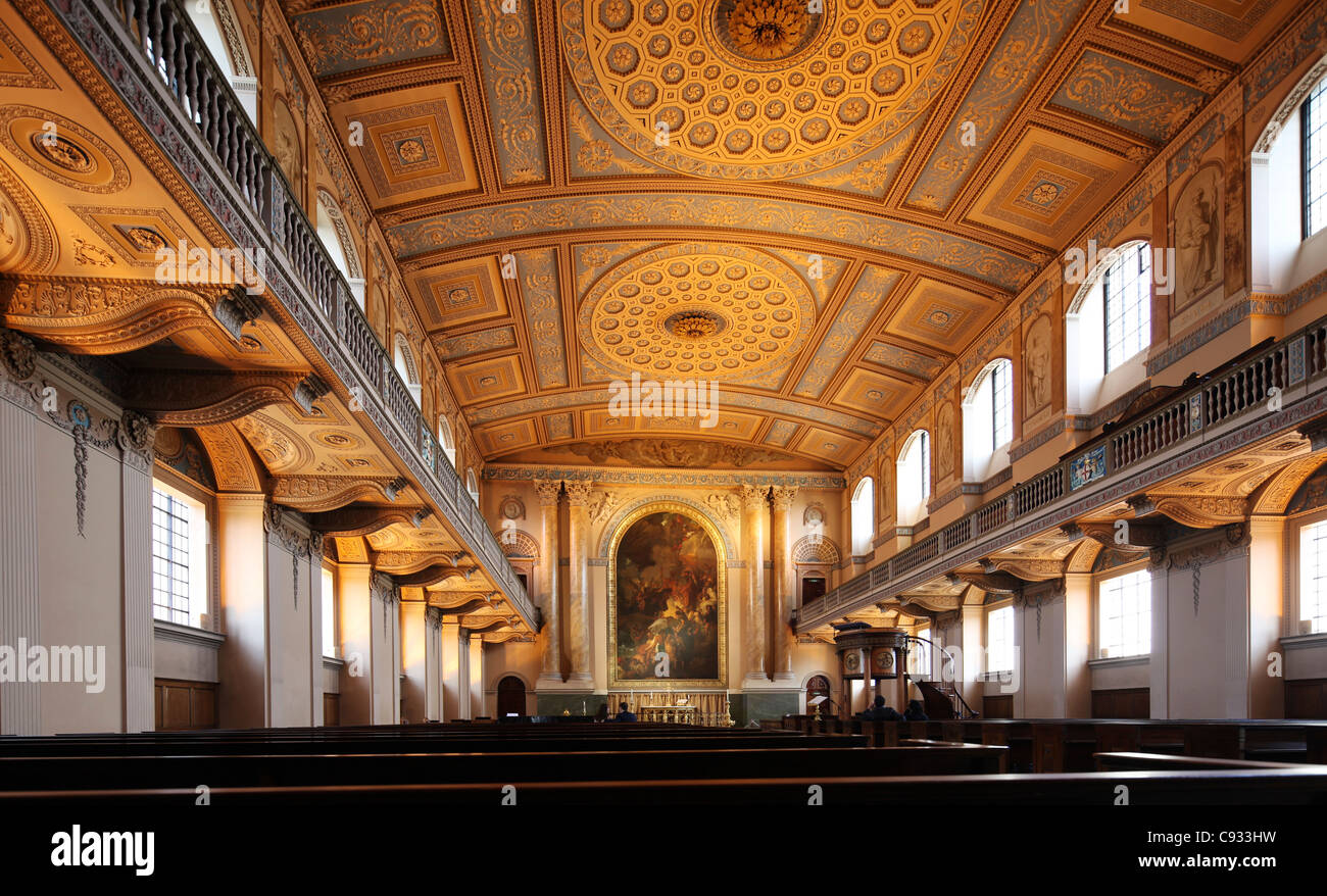 The Chapel of St Peter and St Paul in the Old Royal Naval College in London Greenwich, England Stock Photo