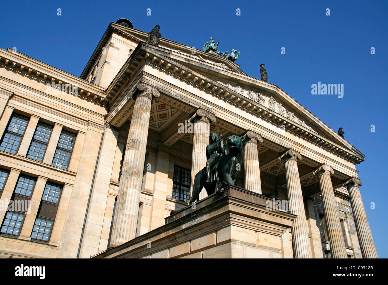 The Gendarmenmarkt is a square in Berlin, and the site of the Konzerthaus and the French and German Cathedrals. Germany. Stock Photo