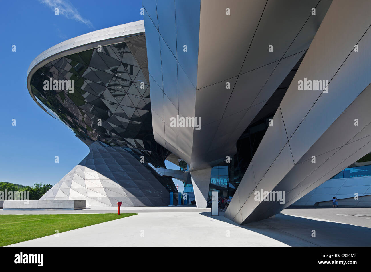 View of the main entrance to BMW Welt, a exhibition facility of the BMW ...