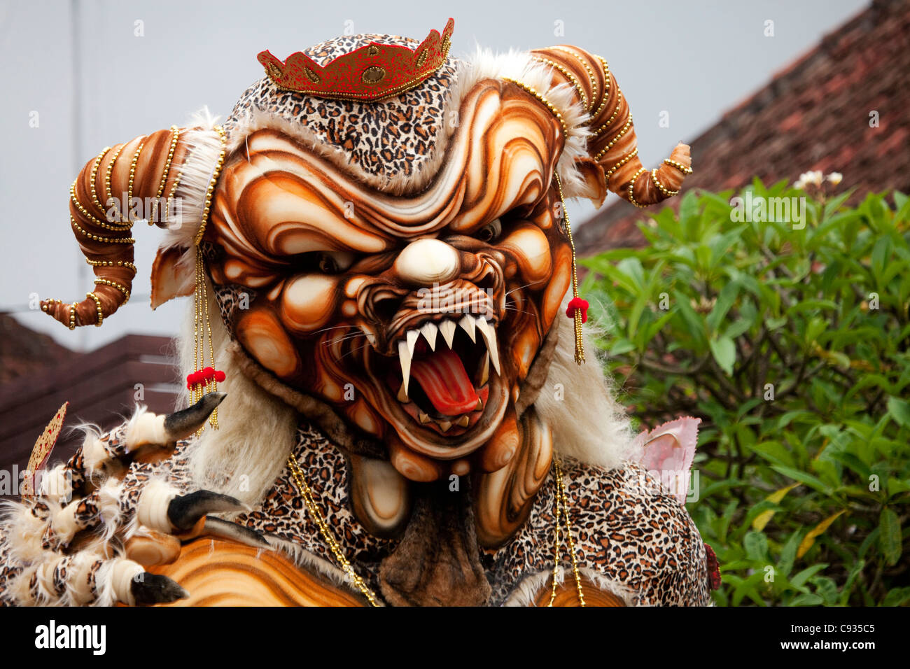 Bali, Ubud. villages spend weeks crafting their Ogoh-ogoh monsters for the Nyepi New Year celebrations. Stock Photo