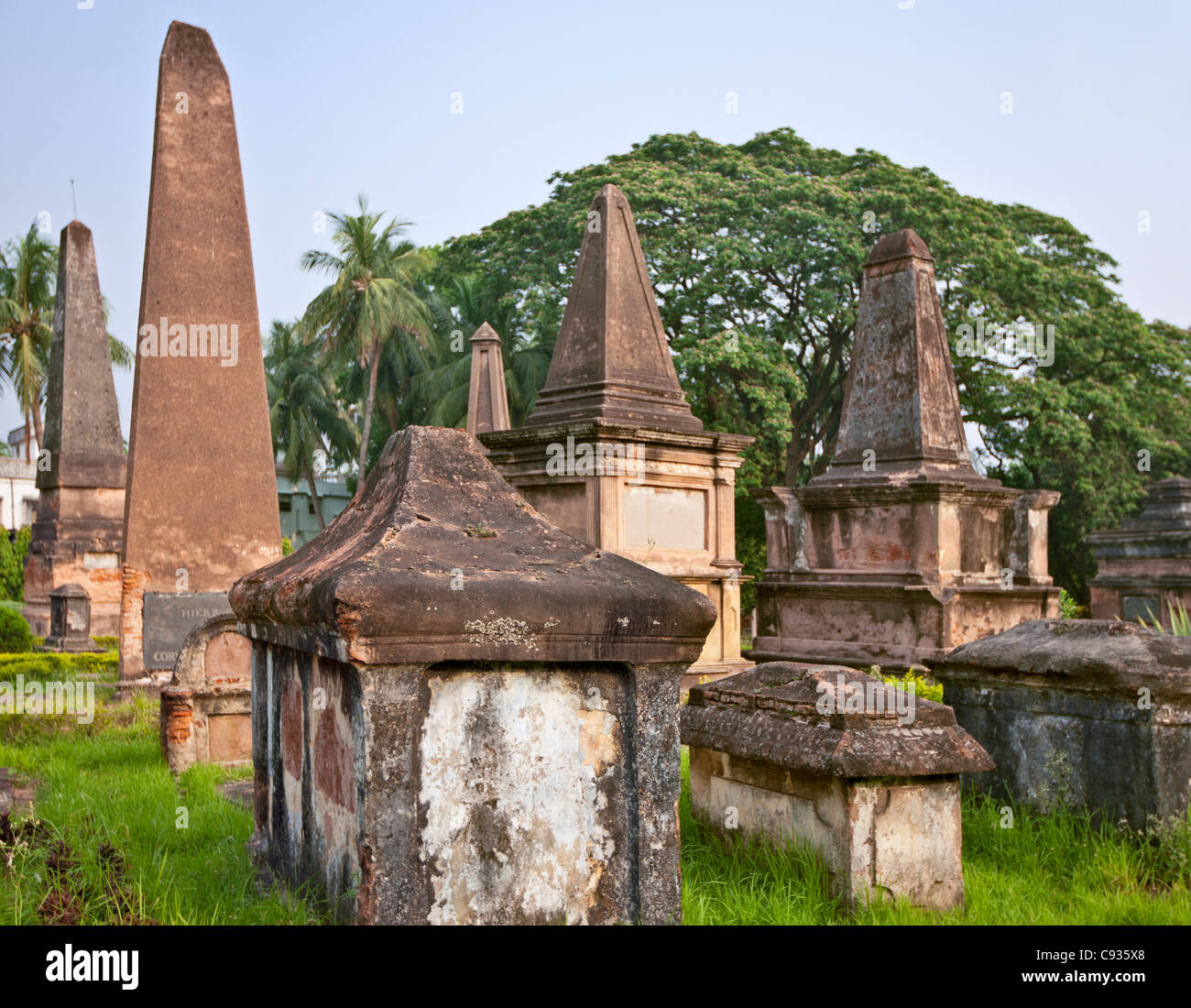 The Dutch Cemetery at Chinsurah. The town of Hooghly-Chuchura was founded by the Portuguese. Stock Photo