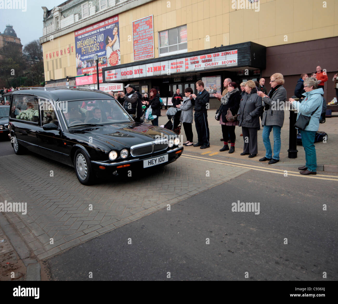 SIR JIMMY SAVILE'S FUNERAL CORTEGE SIR JIMMY SAVILE'S FUNERAL CORTEGE