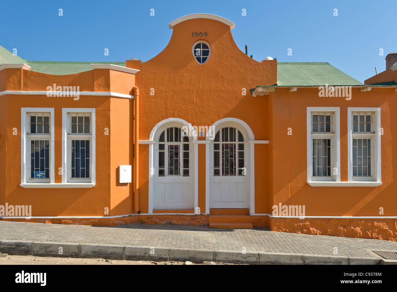 Historical building from 1909 in Luederitz Namibia Stock Photo