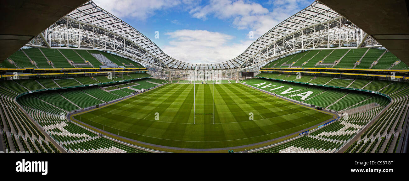 Ireland, Dublin, Lansdowne Road Football stadium, interior panoramic