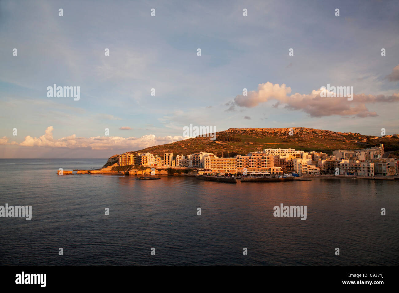 Gozo, Malta, Europe; Part of the surroundings of the port in Marsalform still used as a base for local fisherman Stock Photo