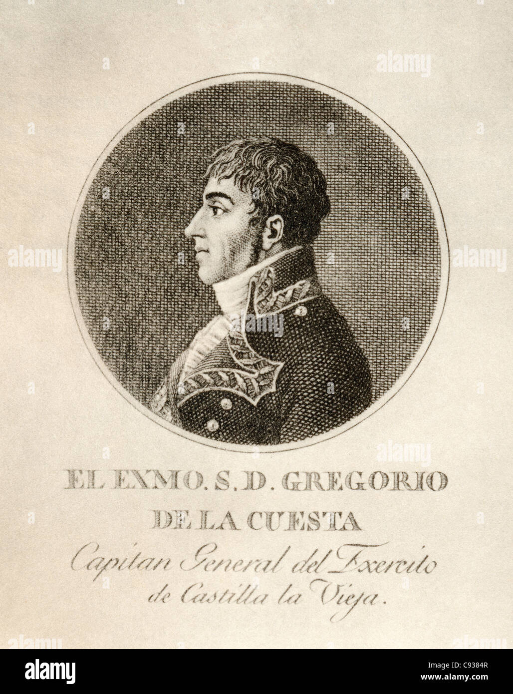 Gregorio García de la Cuesta y Fernández de Celis, 1741–1811. Prominent Spanish general in the Peninsular War. Stock Photo
