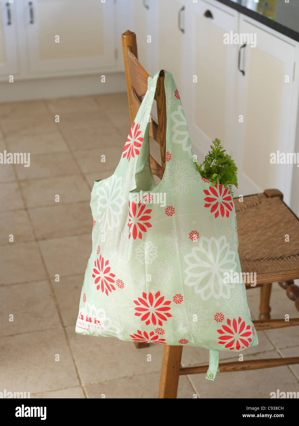 shopping bag in kitchen Stock Photo Alamy