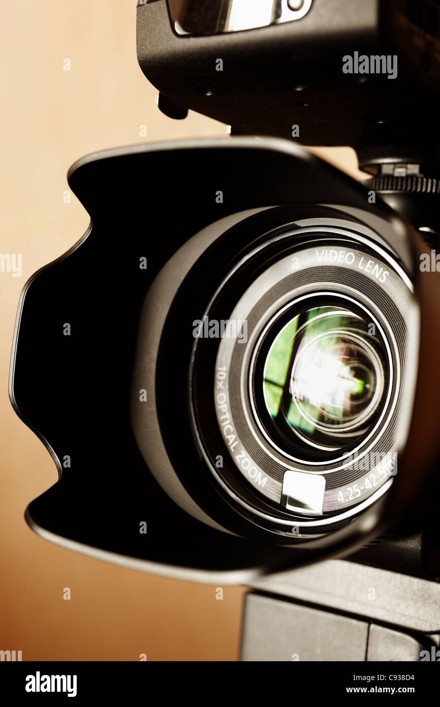 professional high definition camcorder in close up, selective focus Stock Photo