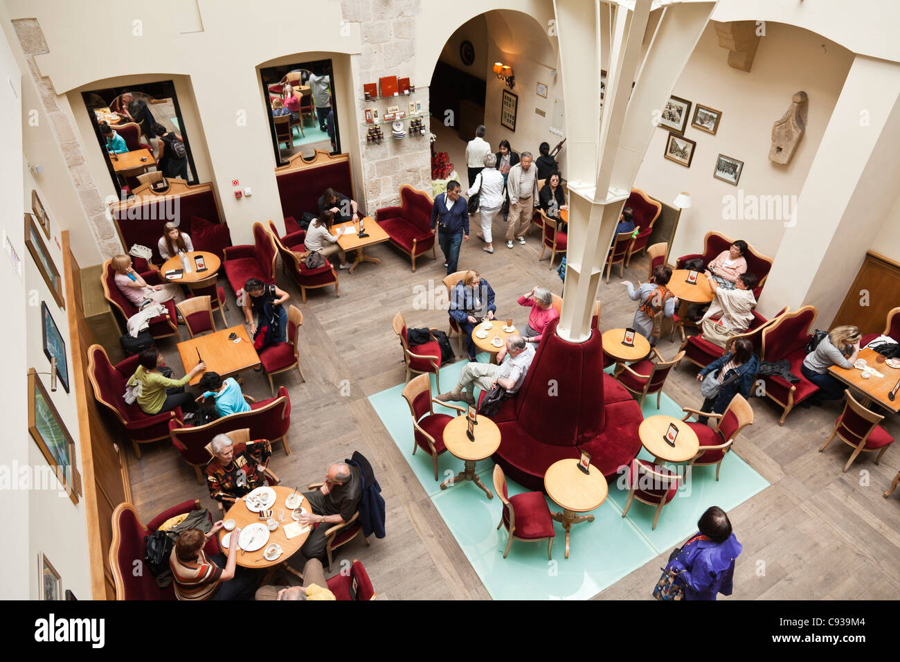 Poland, Cracow. The interior of Wedel chocolate shop and cafe. Stock Photo