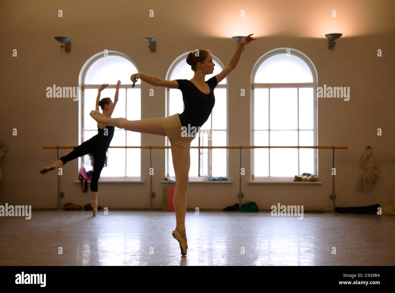 St.Petersburg, Russia; Ballet dancers during rehearsal Stock Photo