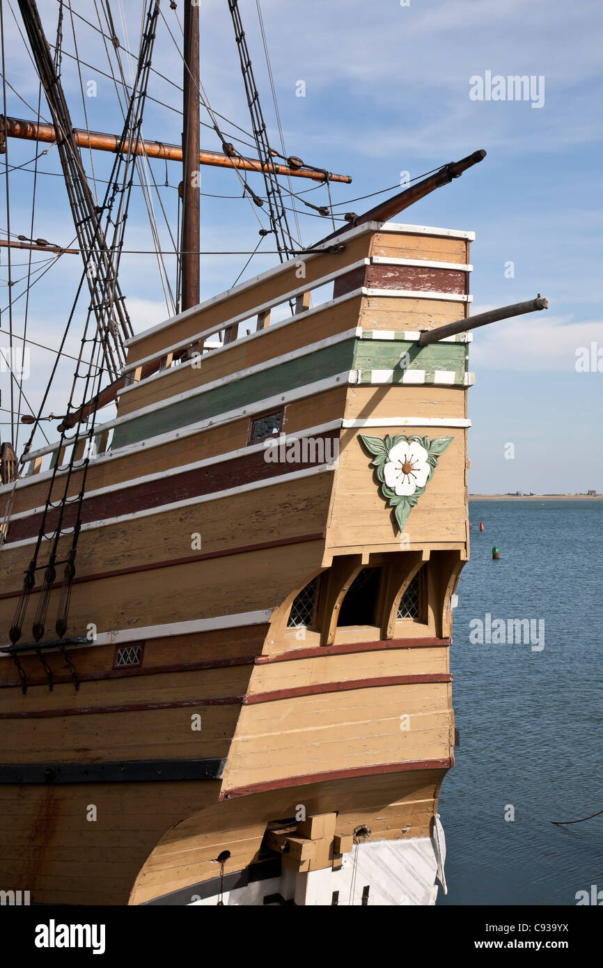 Mayflower Replica Sailing Ship, Plymouth, MA Stock Photo