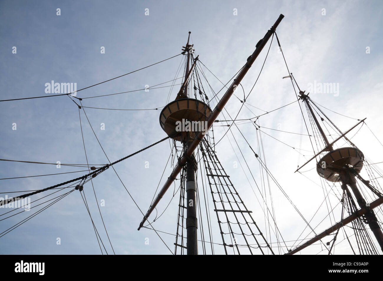 Mayflower Replica Sailing Ship, Plymouth, MA Stock Photo