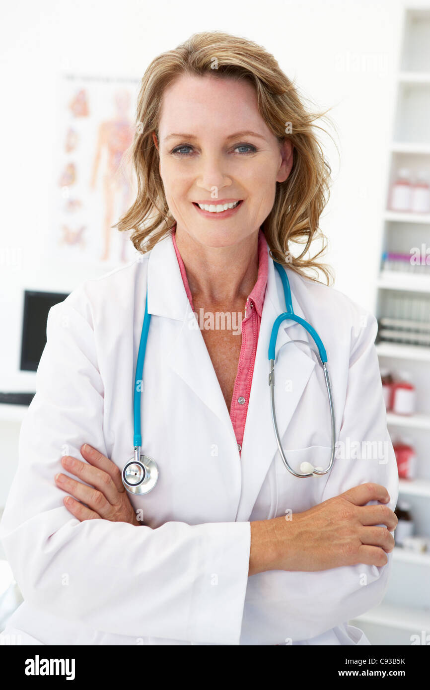 Mid age female doctor Stock Photo