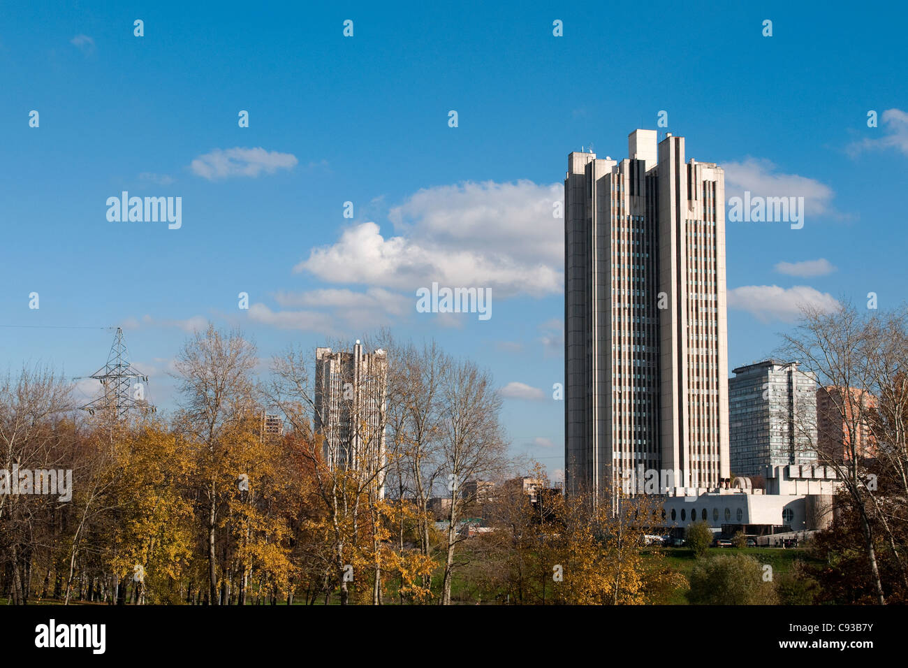 View on old Moscow skyskrapers, Russia Stock Photo