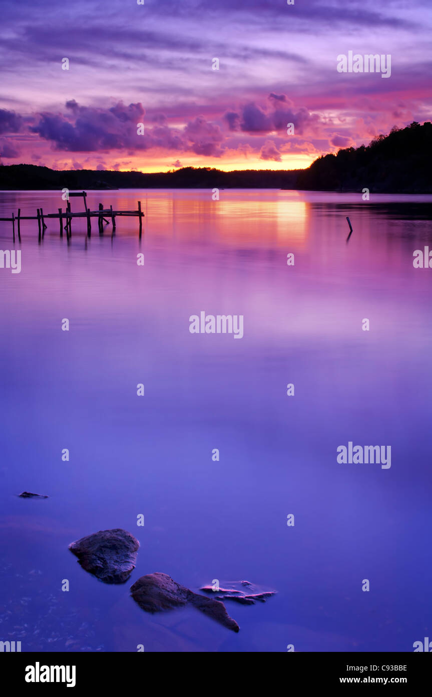 Purple sunset over sea on hi-res stock photography and images - Alamy