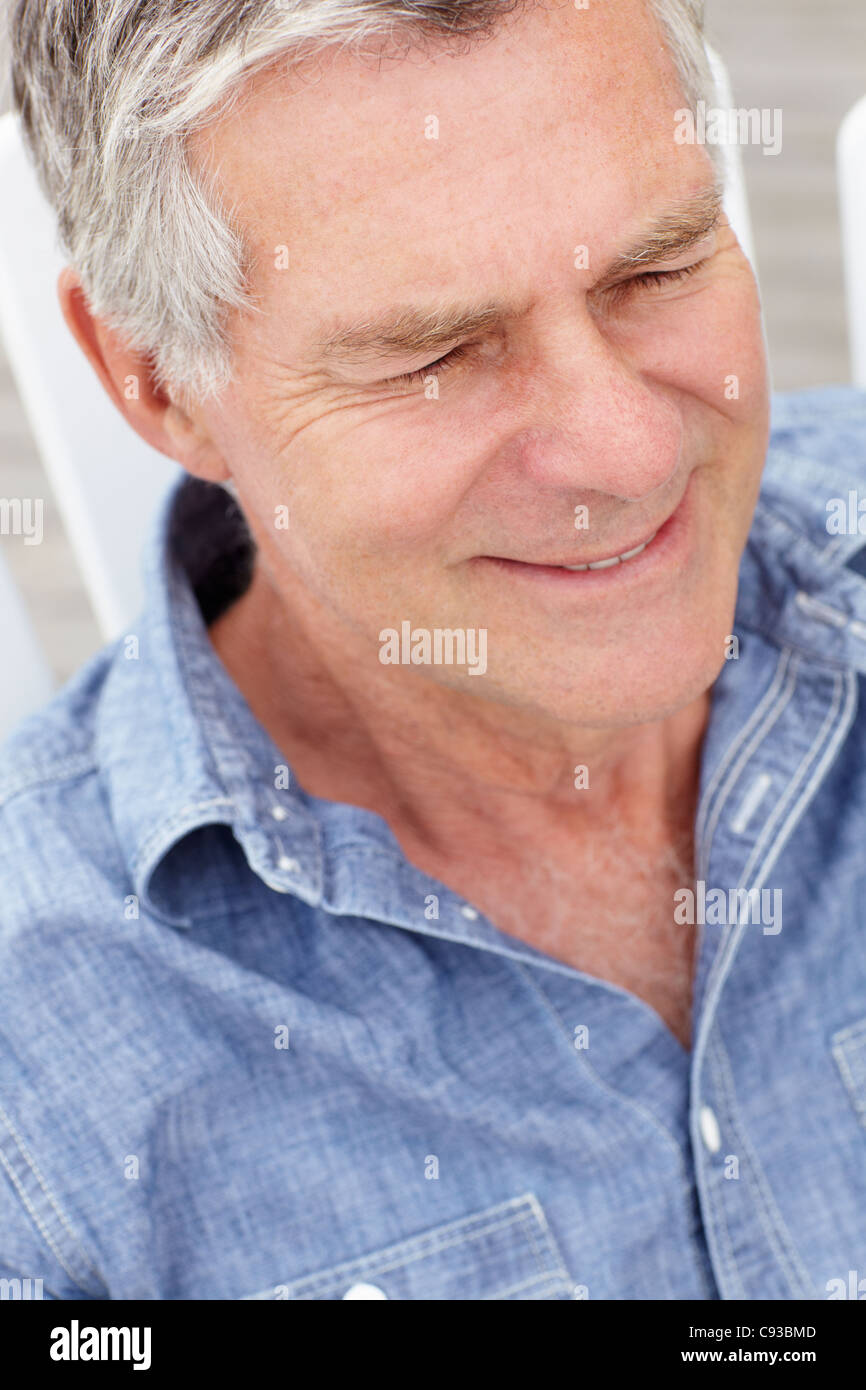 Senior man head and shoulders Stock Photo Alamy