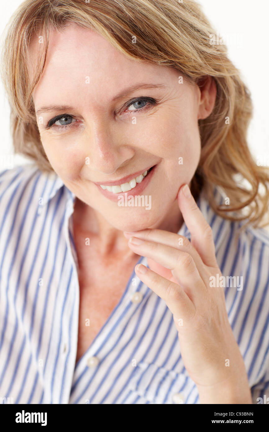 Mid age woman head and shoulders Stock Photo