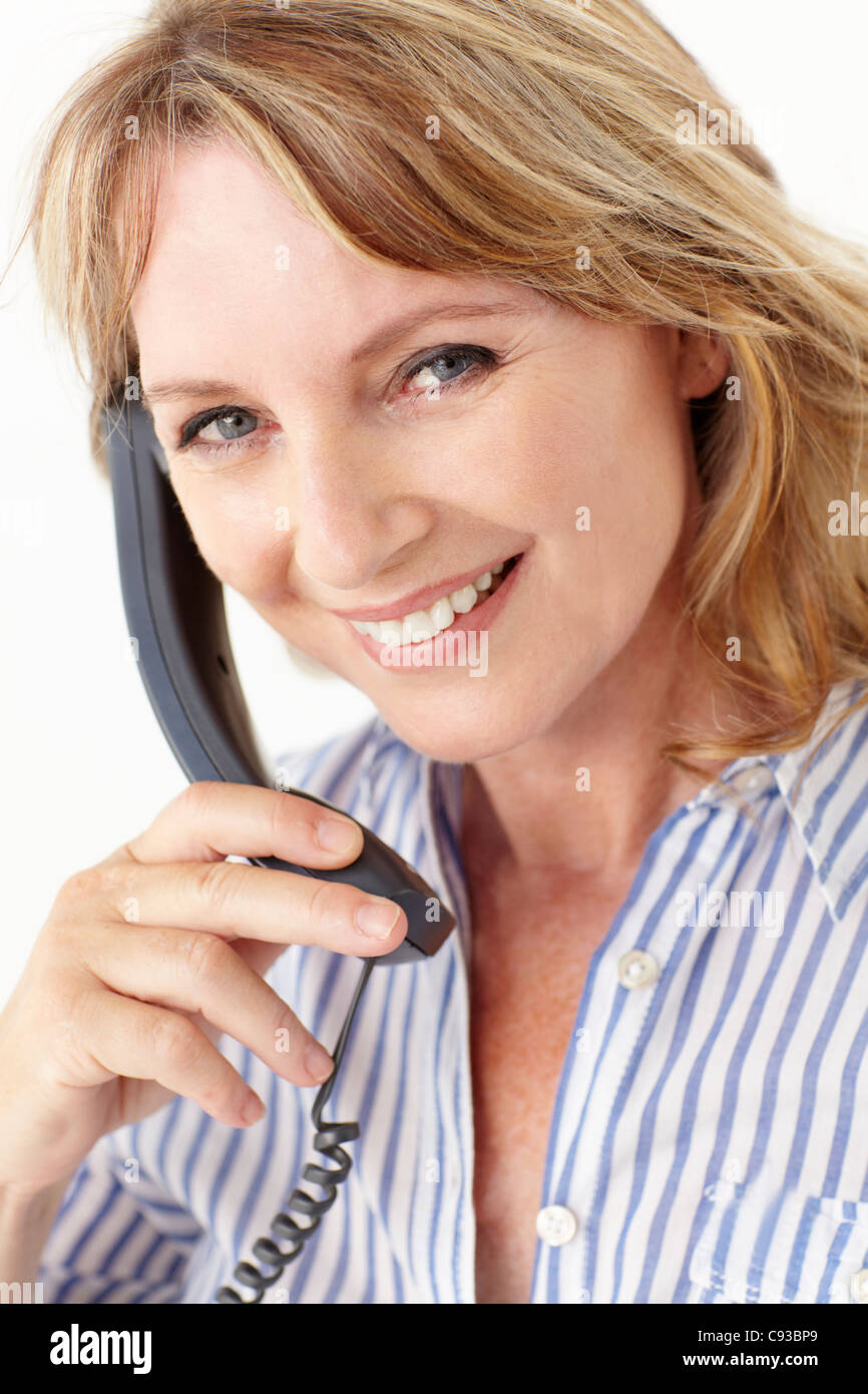 Mid age businesswoman on phone Stock Photo