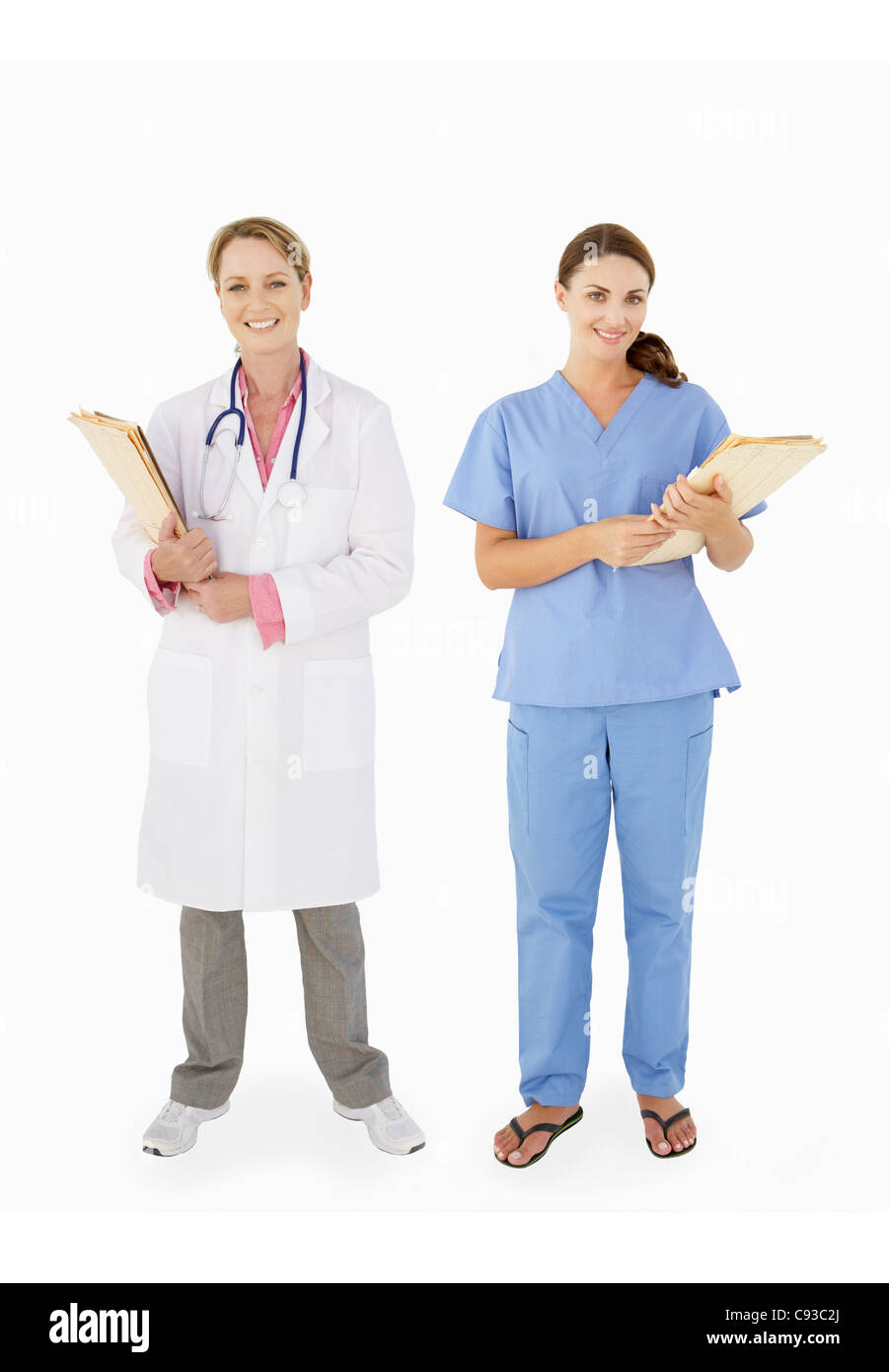 Female group team medical staff Cut Out Stock Images Pictures Alamy