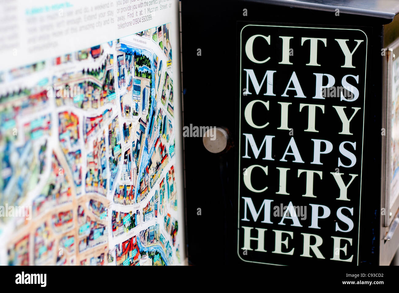 City maps for the tourism industry for visitors who are sightseeing. Stock Photo