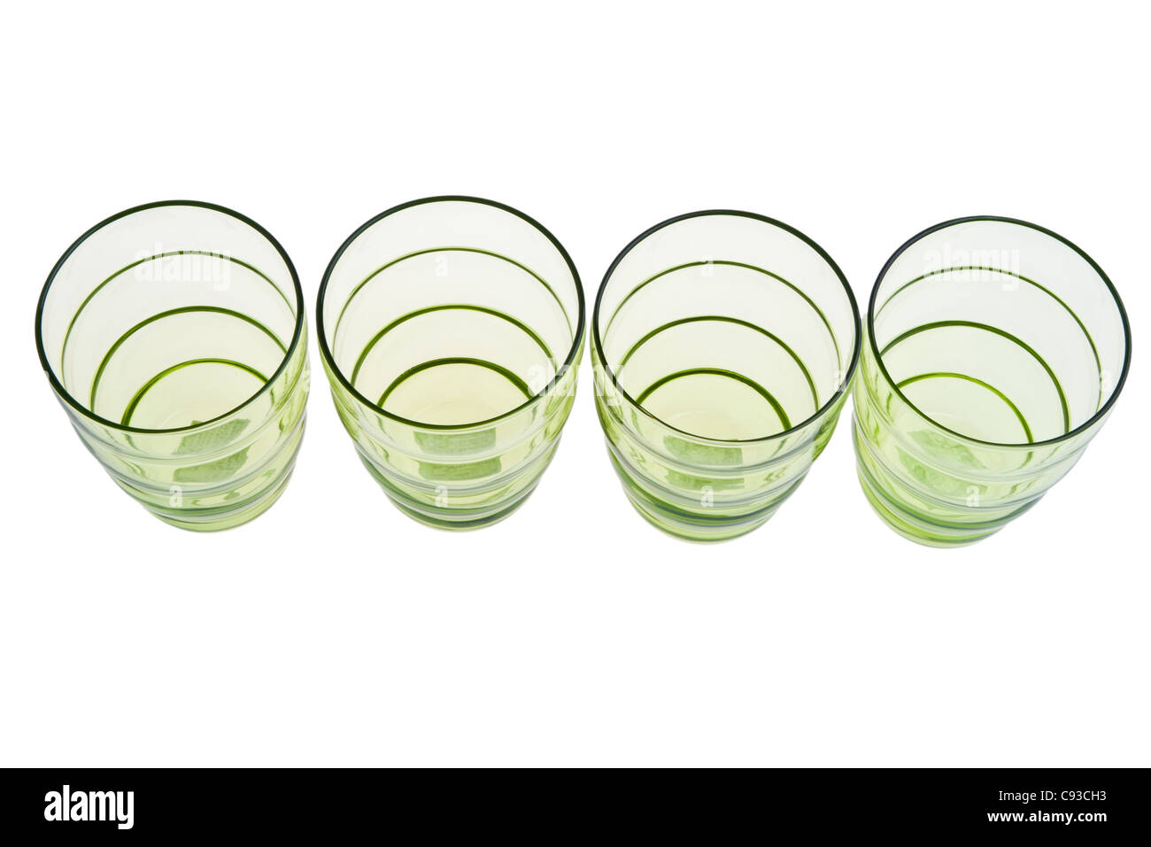 Green tinted tumbler glasses Stock Photo Alamy