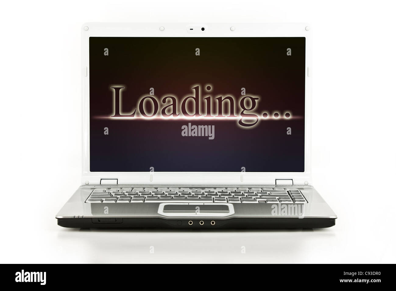 Loading Message On A Laptop / Notebook Isolated On White Stock Photo