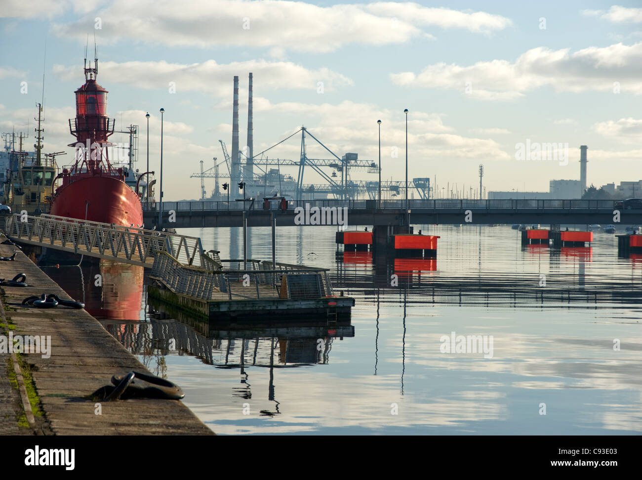 North Wall Quay, Dublin. Stock Photo