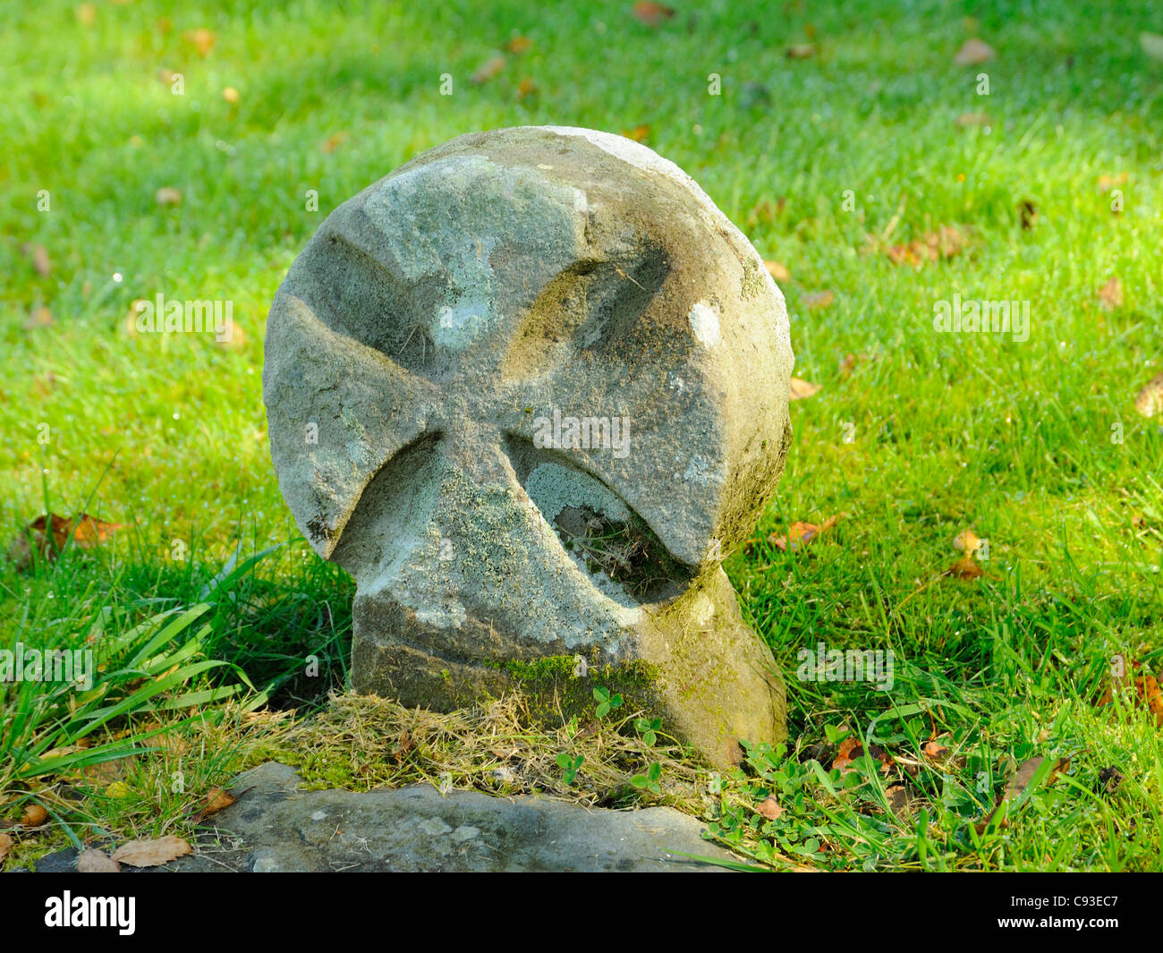 Strata Florida, a Celtic design grave marker Stock Photo