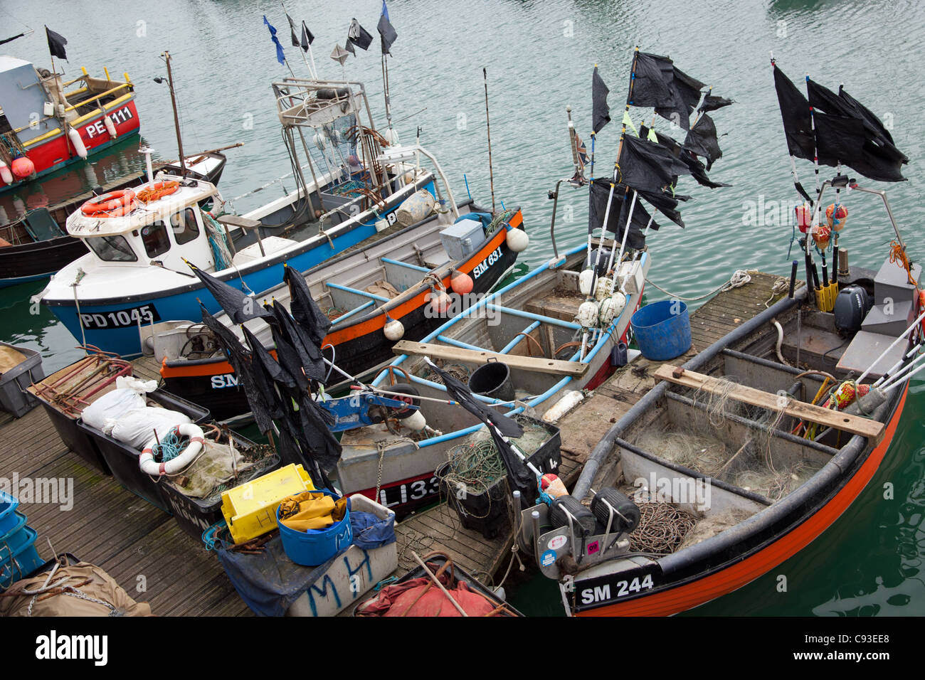 Fishing boats inside Brighton Marina Stock Photo Alamy