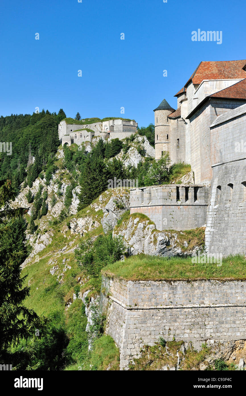 Joux castle, Jura, France. Stock Photo
