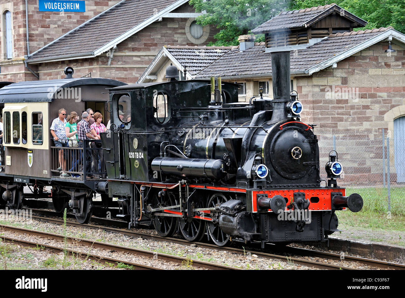 Historic train: Chemin de Fer Touristique du Rhin. France. Stock Photo