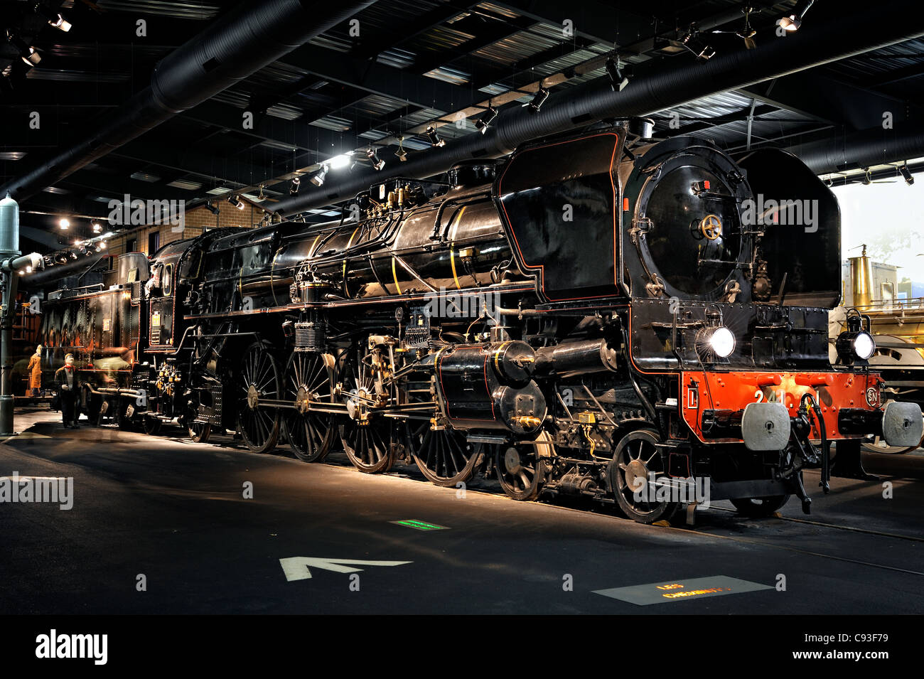 241 type steam locomotive in Cite du Train museum, Mulhouse, France. Stock Photo