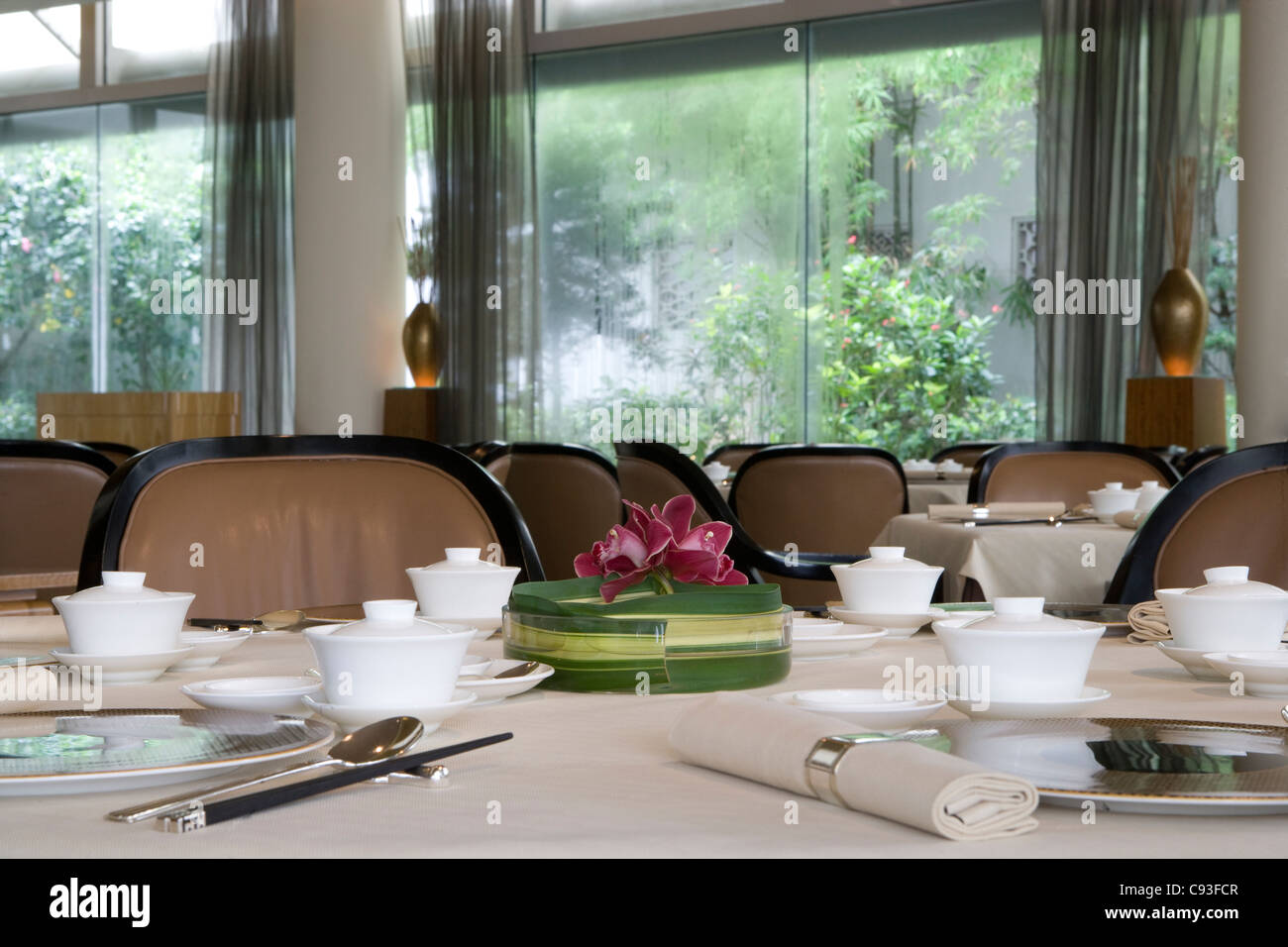 Summer Pavilion Restaurant / Ritz-Carlton Millenia Stock Photo