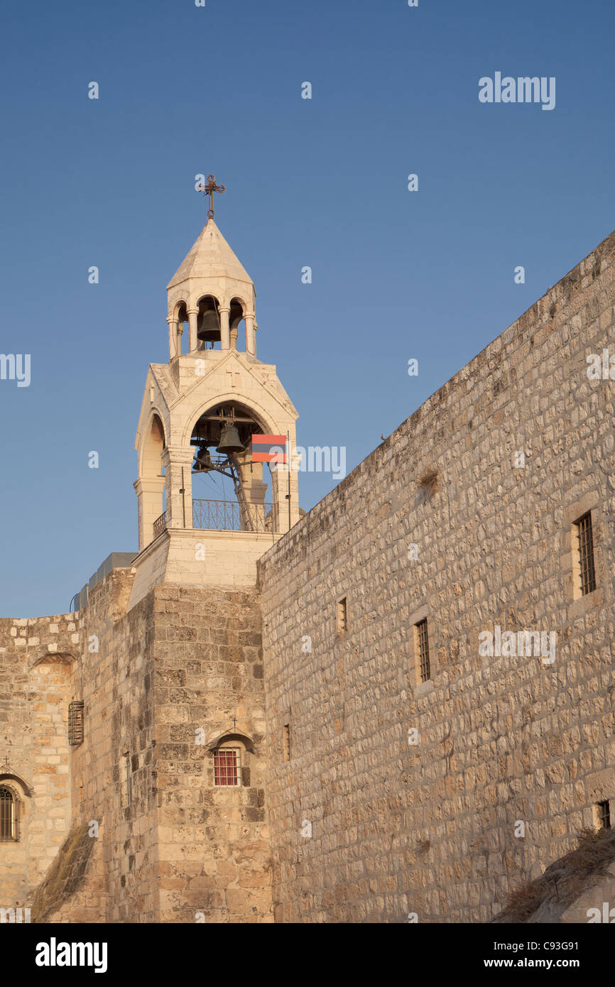 The church of the nativity in sunset light, bethlehem,palestine Stock