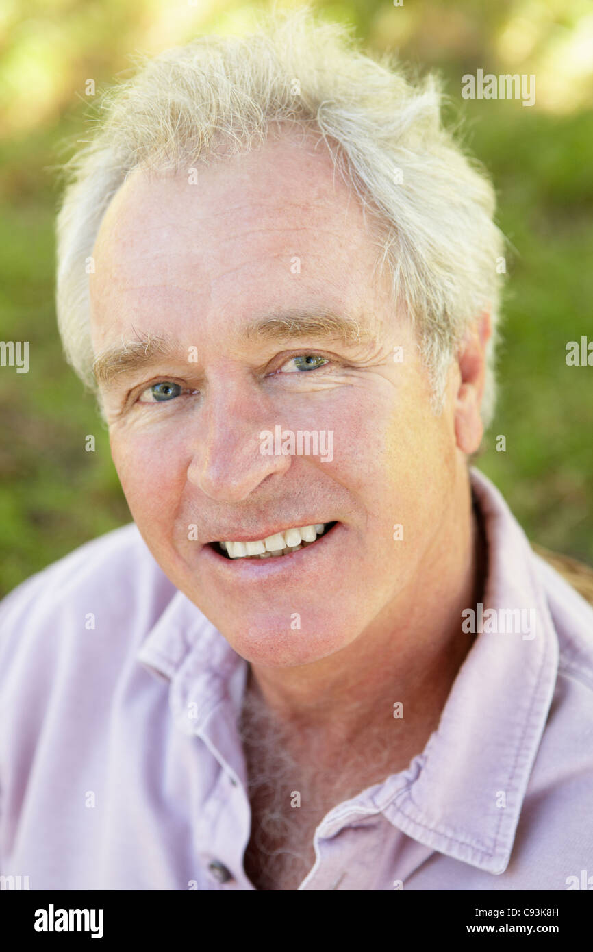 Senior man outdoors Stock Photo