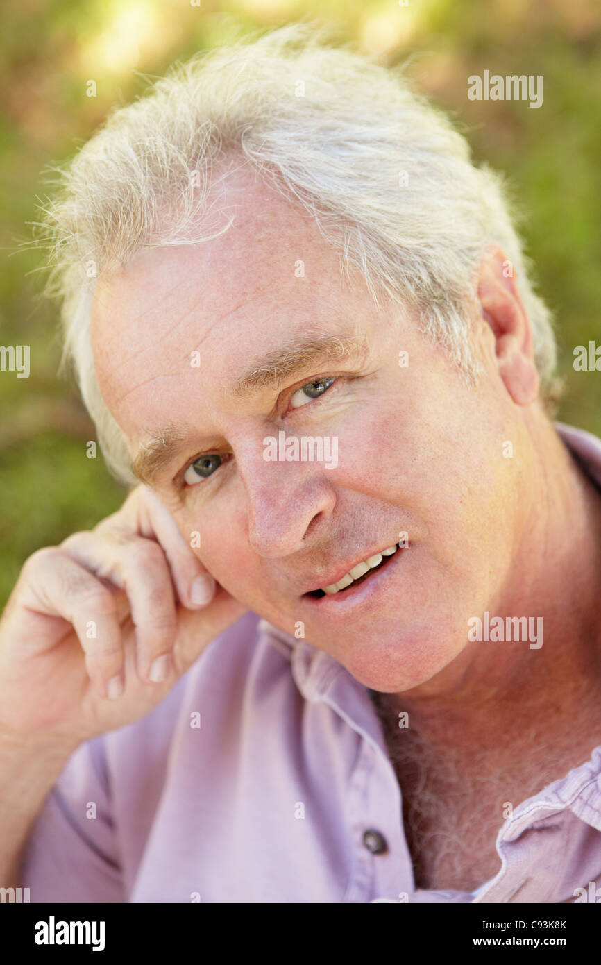 Senior man outdoors Stock Photo