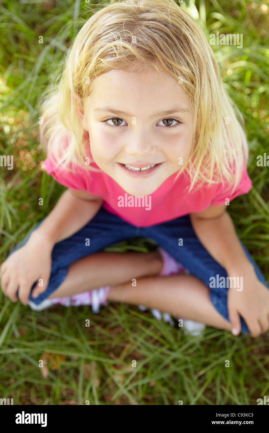 Little girl outdoors Stock Photo