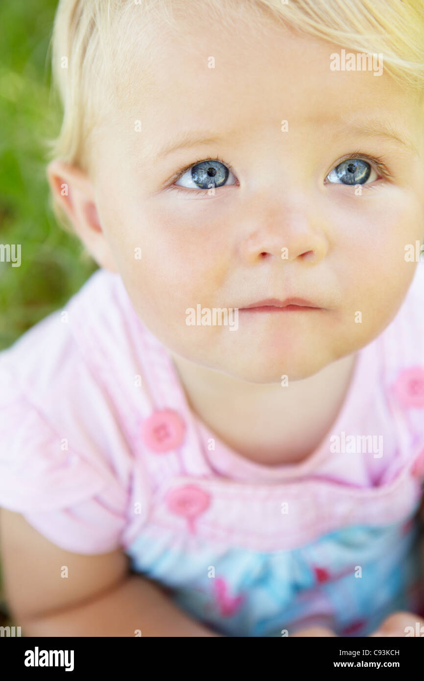 Toddler girl outdoors Stock Photo