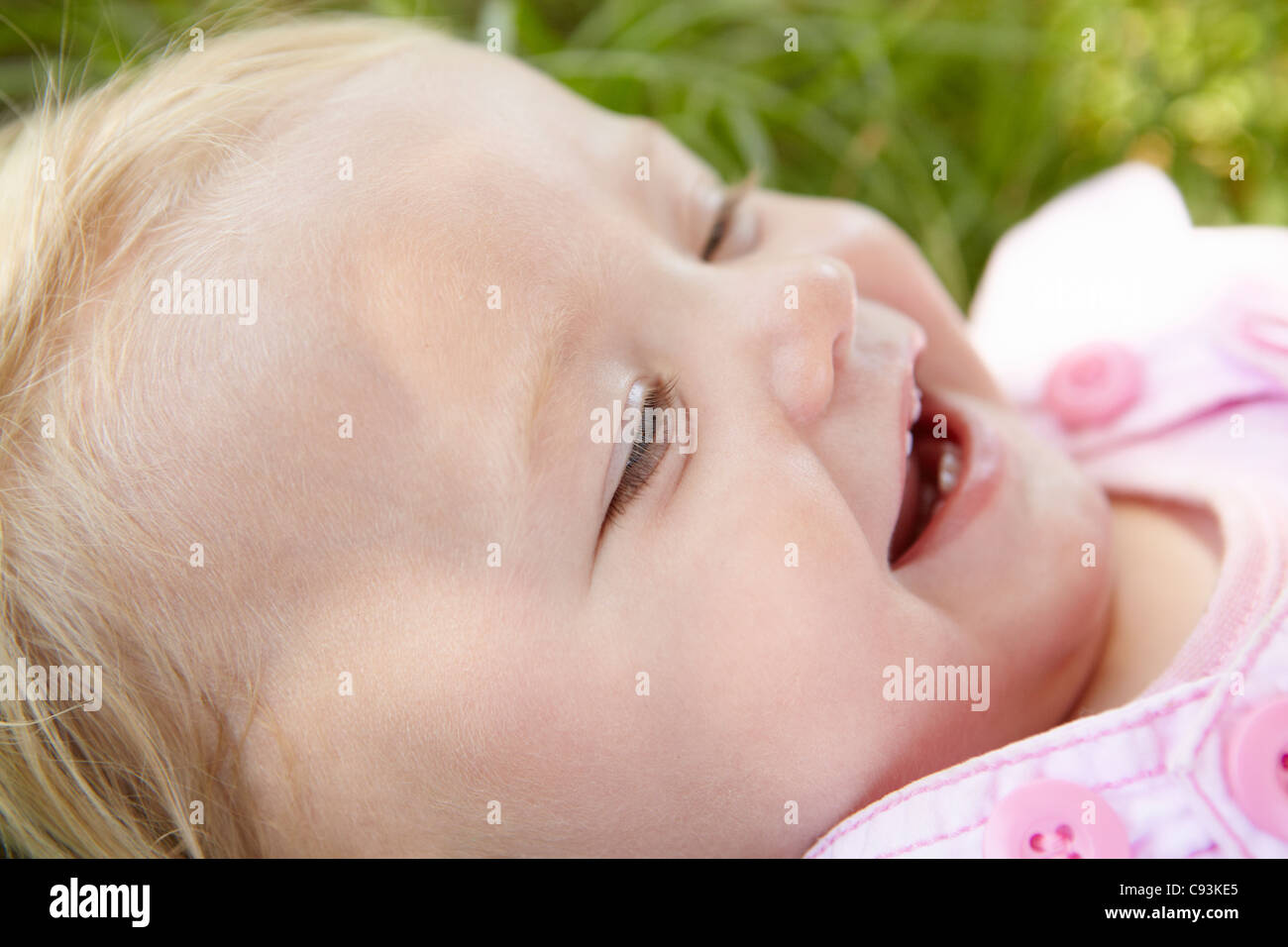 Toddler girl outdoors Stock Photo