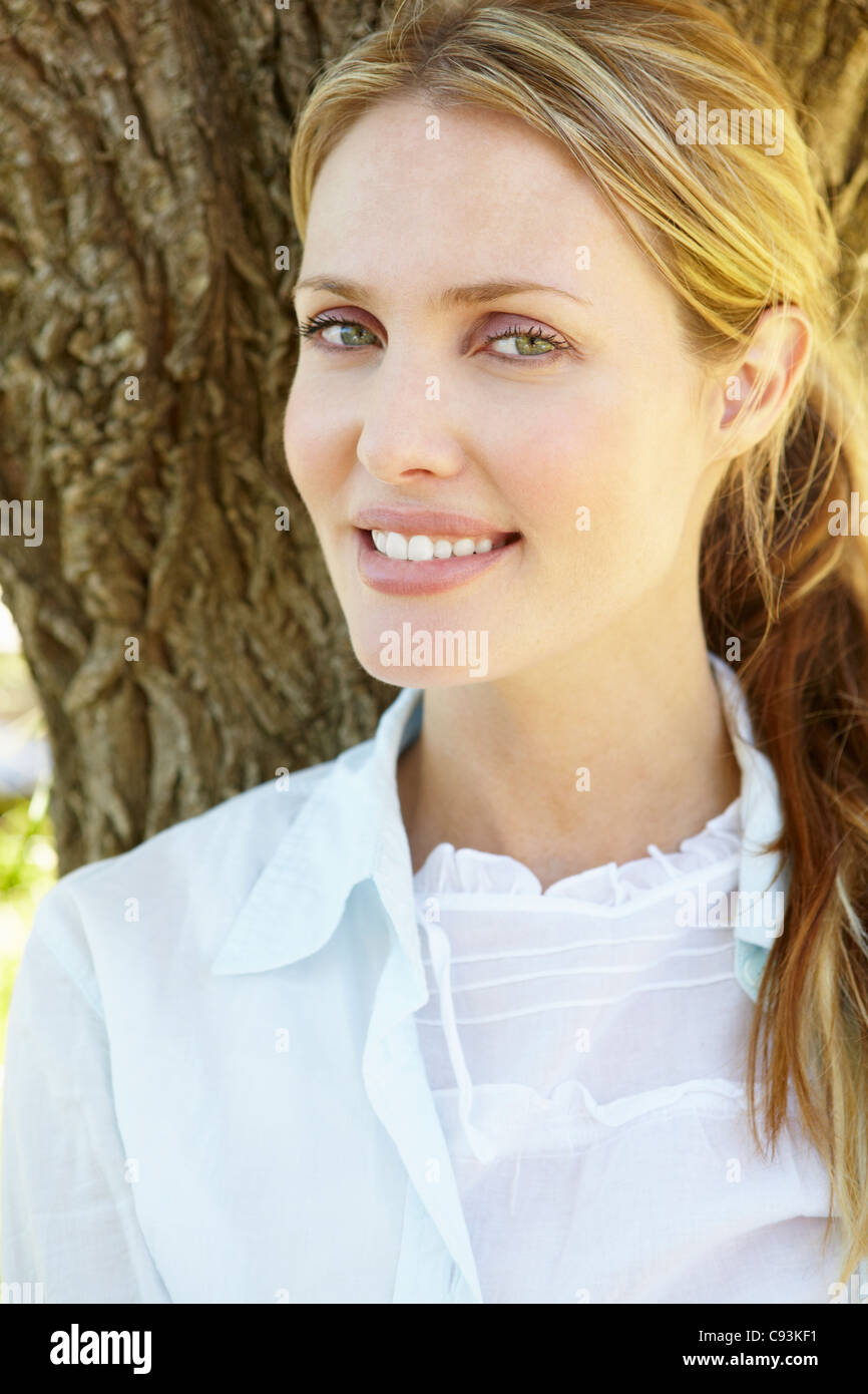 Woman outdoors Stock Photo