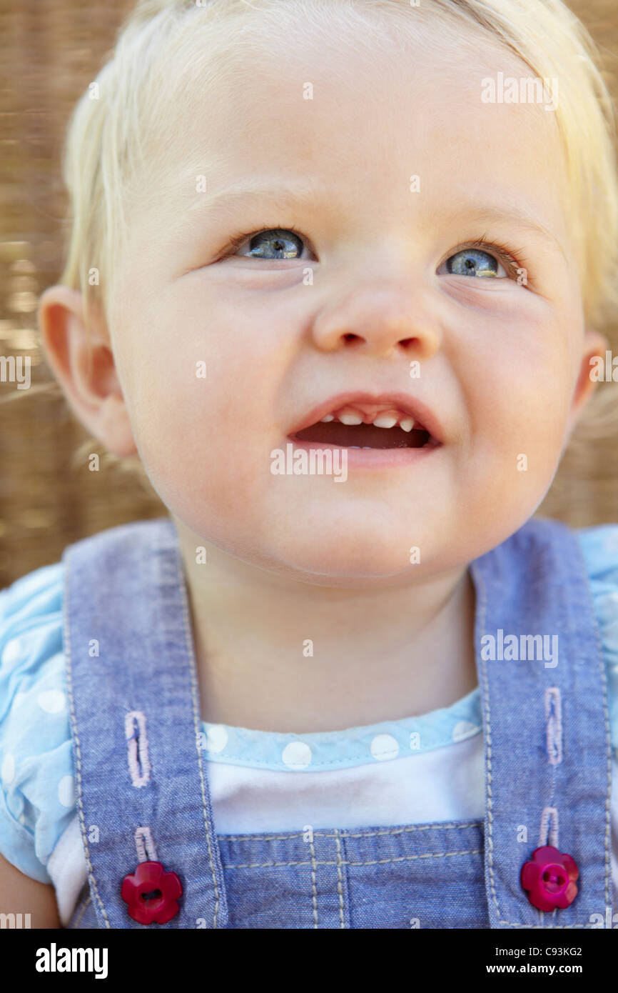 Toddler girl outdoors Stock Photo