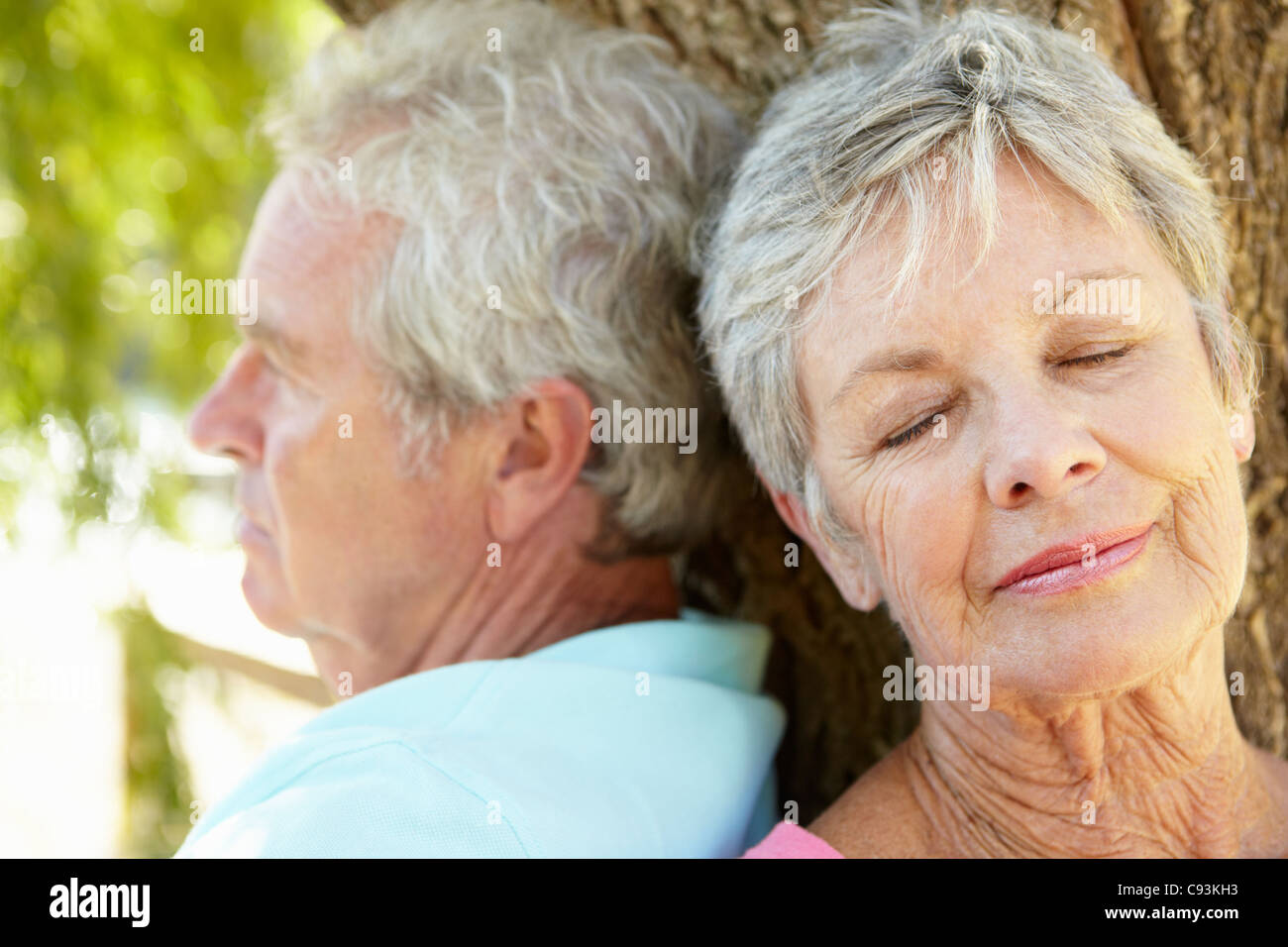 Senior couple outdoors Stock Photo