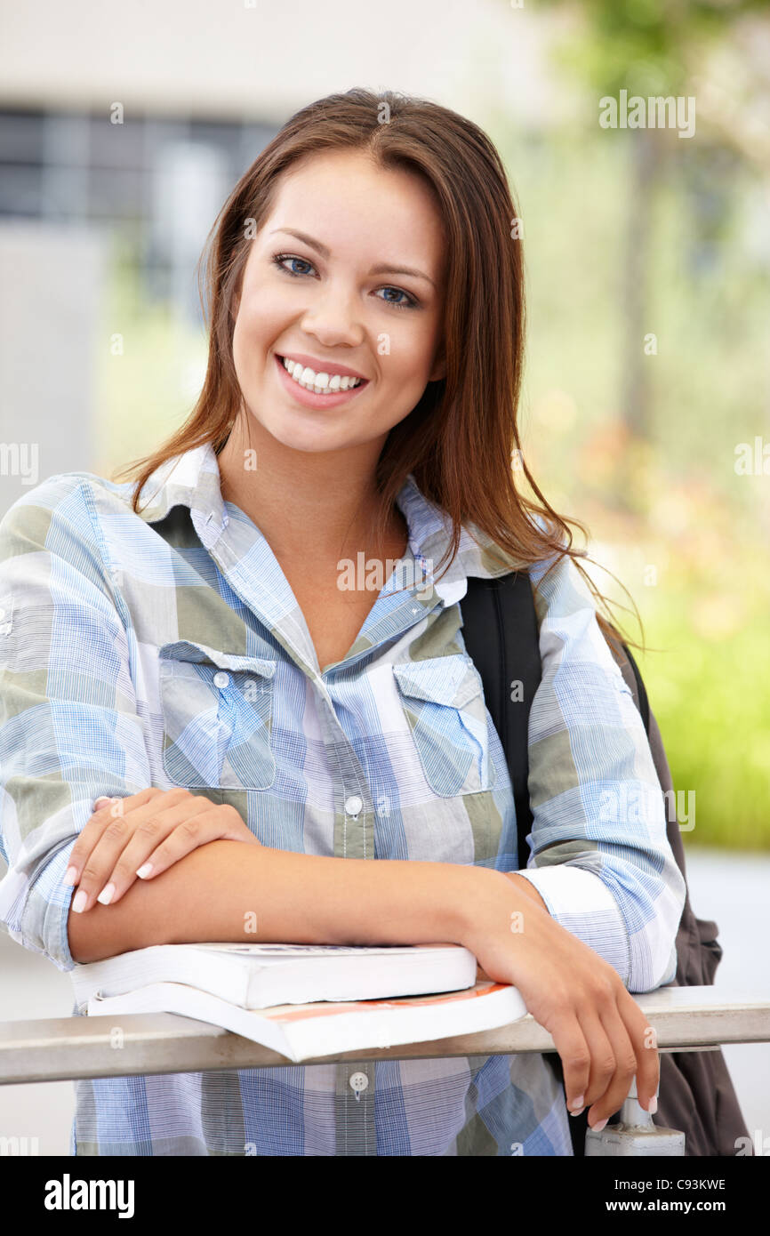 Portrait young woman outdoors Stock Photo