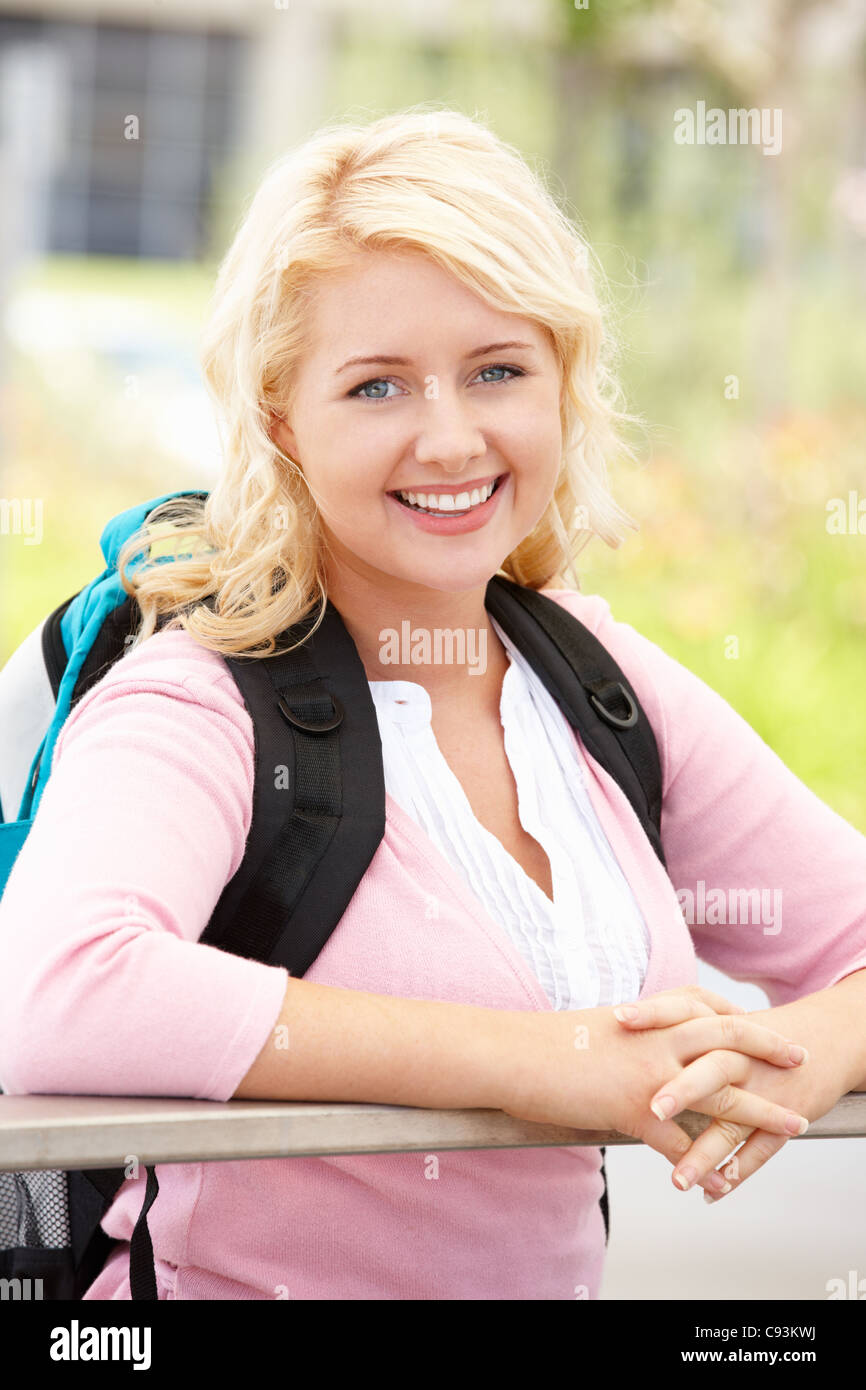 Portrait young woman outdoors Stock Photo