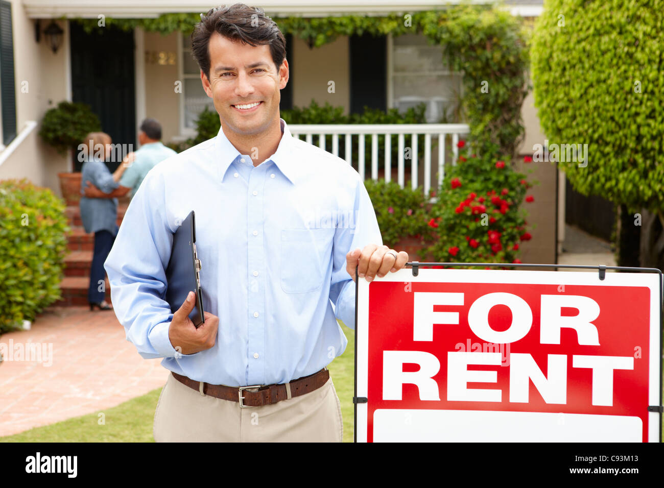 Real estate agent at work Stock Photo