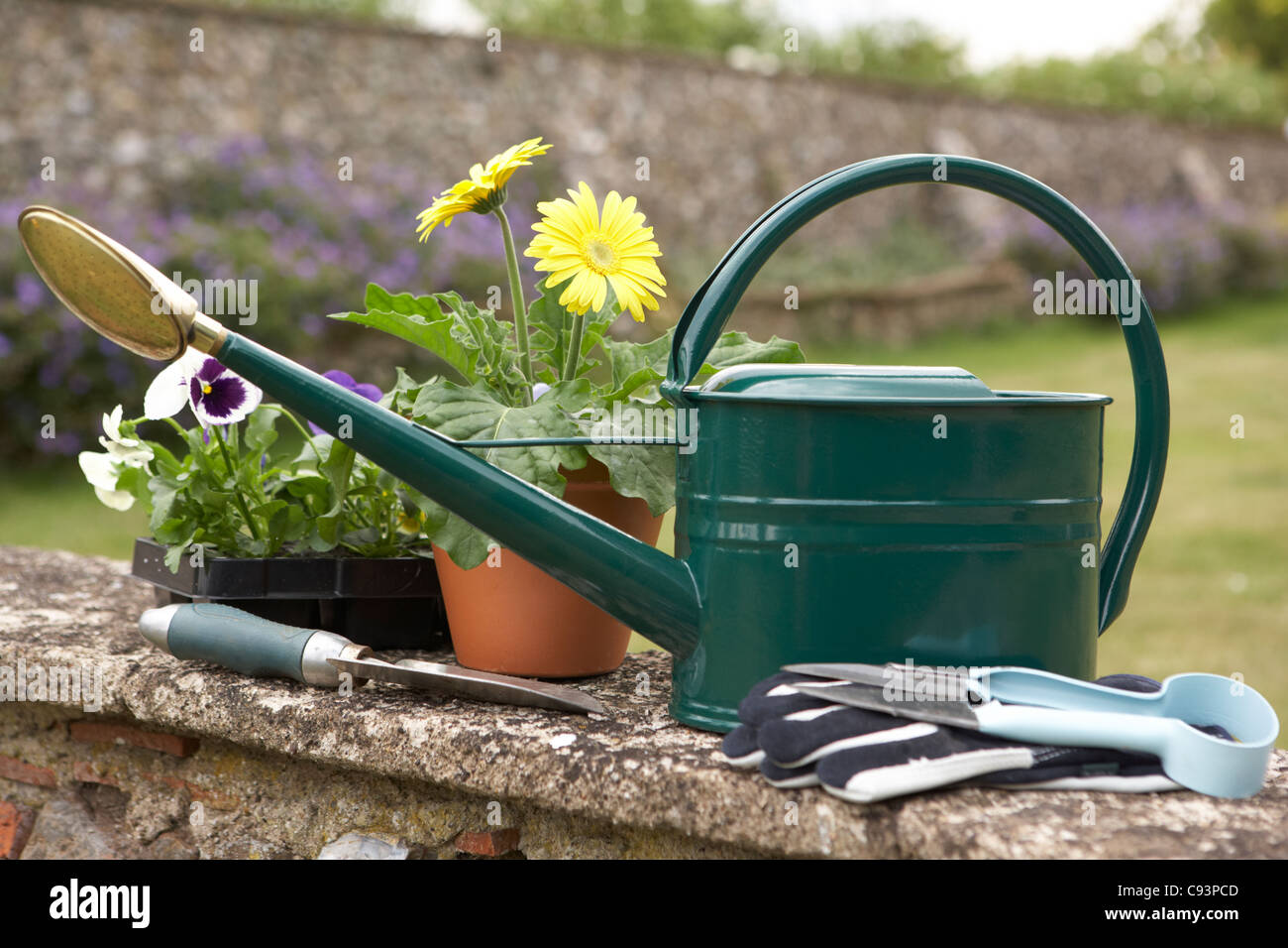 Still Life Of Gardening Equipment Stock Photo