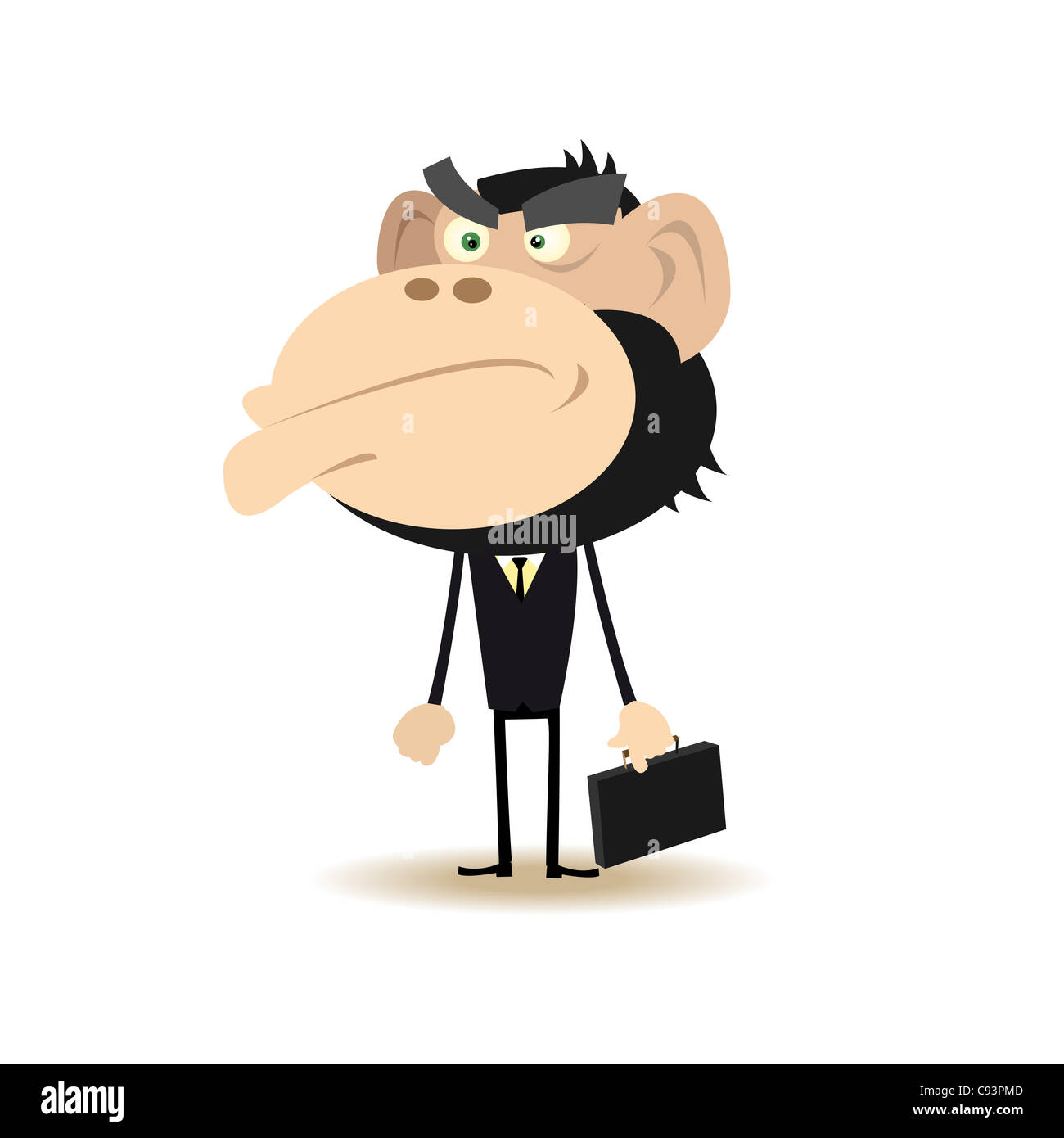 Illustration of a monkey businessman looking for money Stock Photo