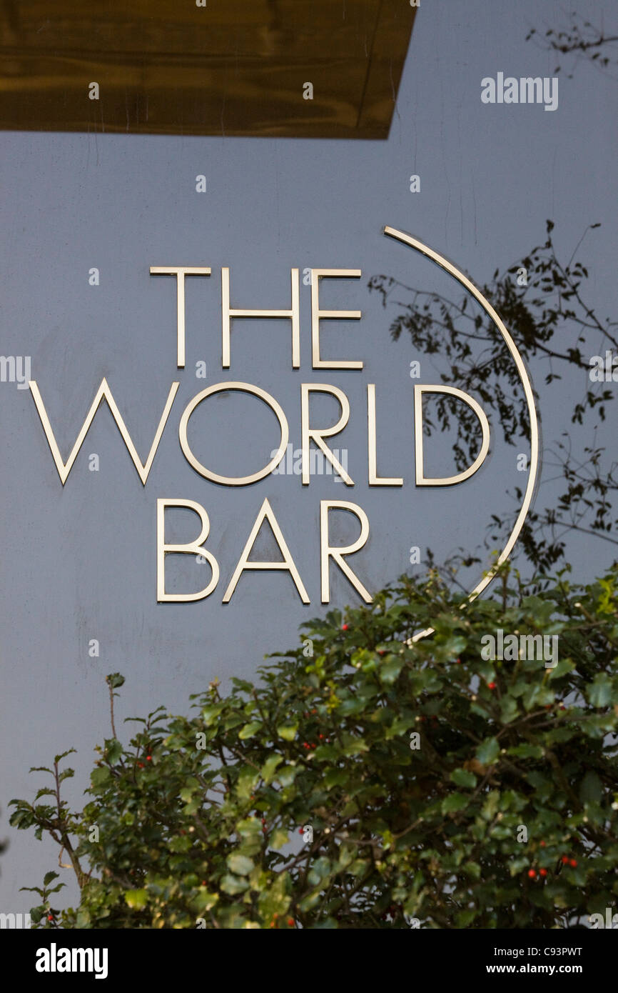 The world Bar Sign on the Trump Tower Building 1st ave New York City USA Stock Photo