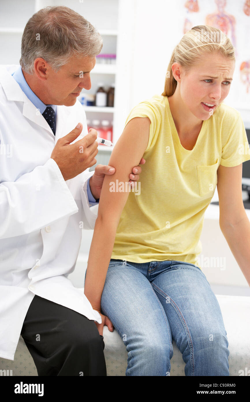 Doctor with female patient Stock Photo