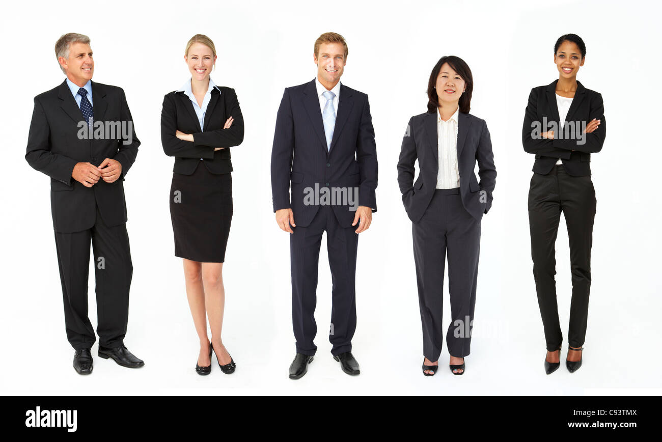 Mixed group of business men and women Stock Photo